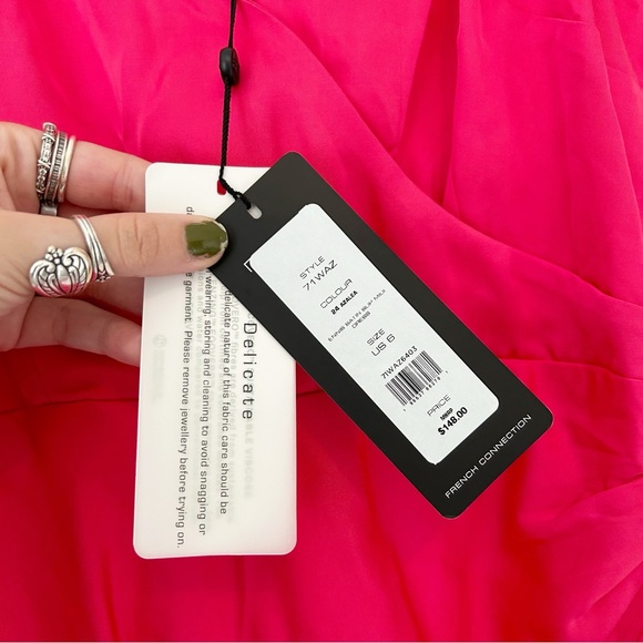 French Connection Ennis Satin slip midi dress pink - Picture 6 of 14